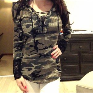 Venus Long Sleeve Camo Top